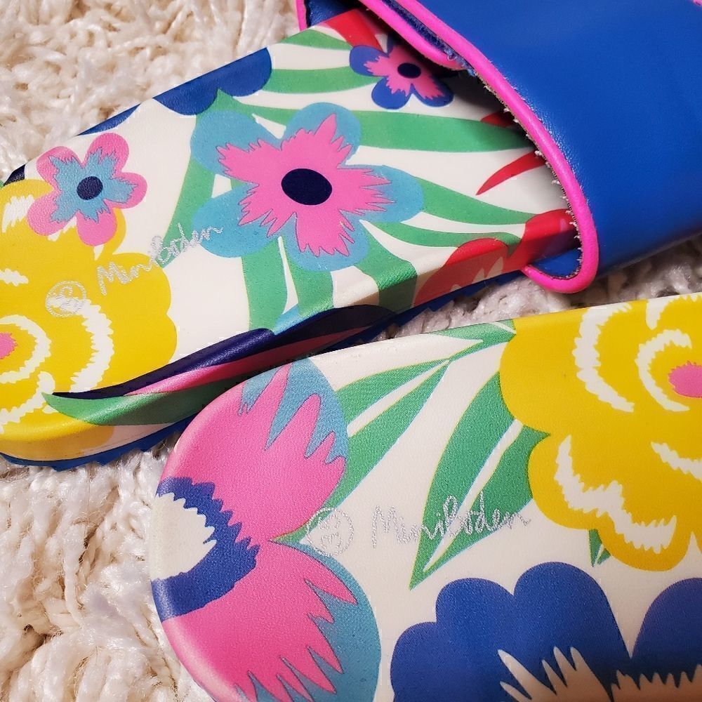 MINI BODEN Girls Tropical Print Pool Slide Sandals - Picture 4 of 4